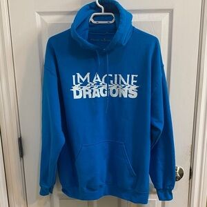Imagine Dragons 2023 Mercury World Tour Blue Sweatshirt Hoodie Mens Large Gift